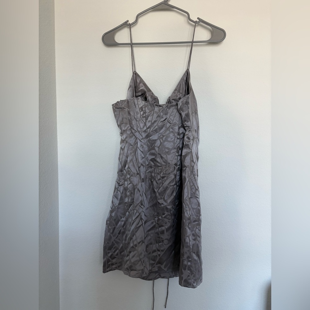 Anine Bing - Papillon Dress in Ash Violet Butterfly Jacquard NWT size L silk - Picture 5 of 7
